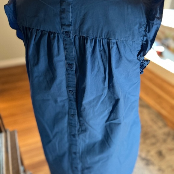 BTFL-life medium blue pleated summer dress with pockets and buttons down back - Picture 7 of 8